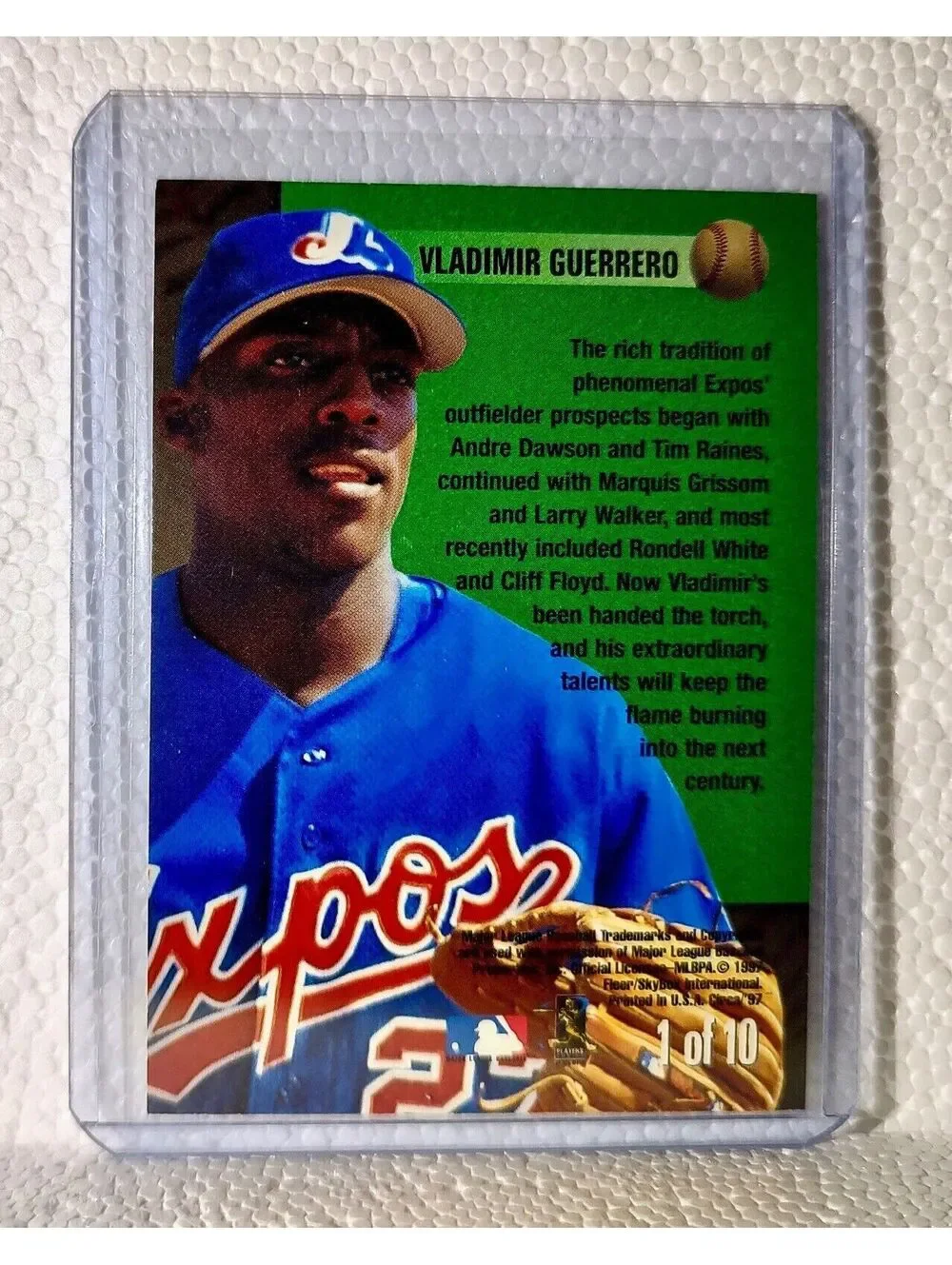 Vladimir Guerrero 1997 Fleer Skybox MLB #1 Fast Track Card Montreal Expos